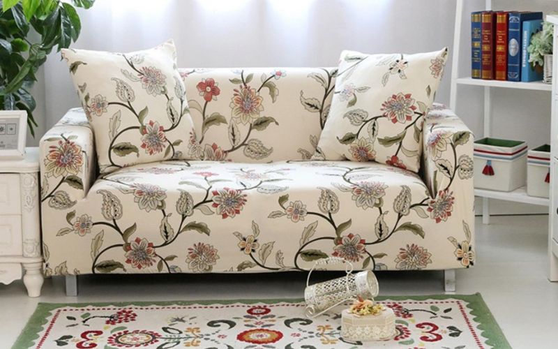 sofa bọc vải hoạ tiết